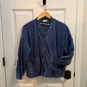 WRAP LONDON Organic Cotton Blue Bomber Jacket/ Layers Size US 10
